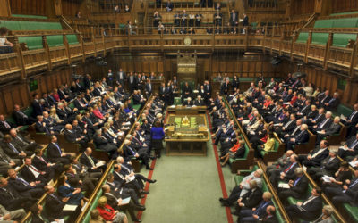 A picture of MPs sitting in the Houses of Parliement where they are currently debating legislation on The Troubles.