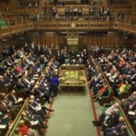 A picture of MPs sitting in the Houses of Parliement where they are currently debating legislation on The Troubles.