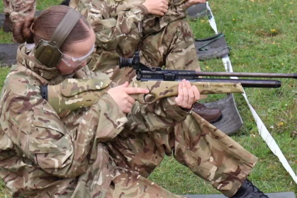 Cadet with rifle